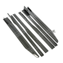 Low angle view emphasizing the GT 500 style side skirt splitter on Mustang S650