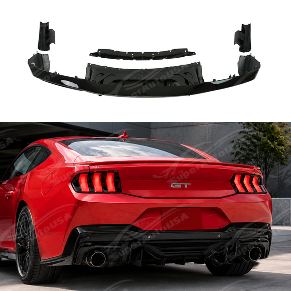 2024-2026 Mustang - Dark Horse Style Rear Bumper Diffuser Replacement & Corner Spats