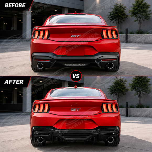 2024-2026 Mustang - Dark Horse Style Rear Bumper Diffuser Replacement & Corner Spats