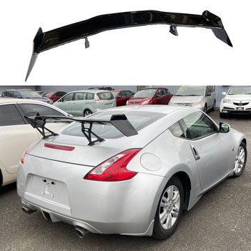 Se adapta al alerón trasero para maletero estilo JDM GT de Nissan 370 Z 350Z NISMO, color negro brillante 