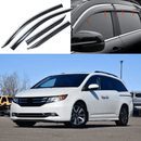 Fits 2011-2017 Honda Odyssey Chrome Trim Window Visors Rain Wind Guards Deflectors-1