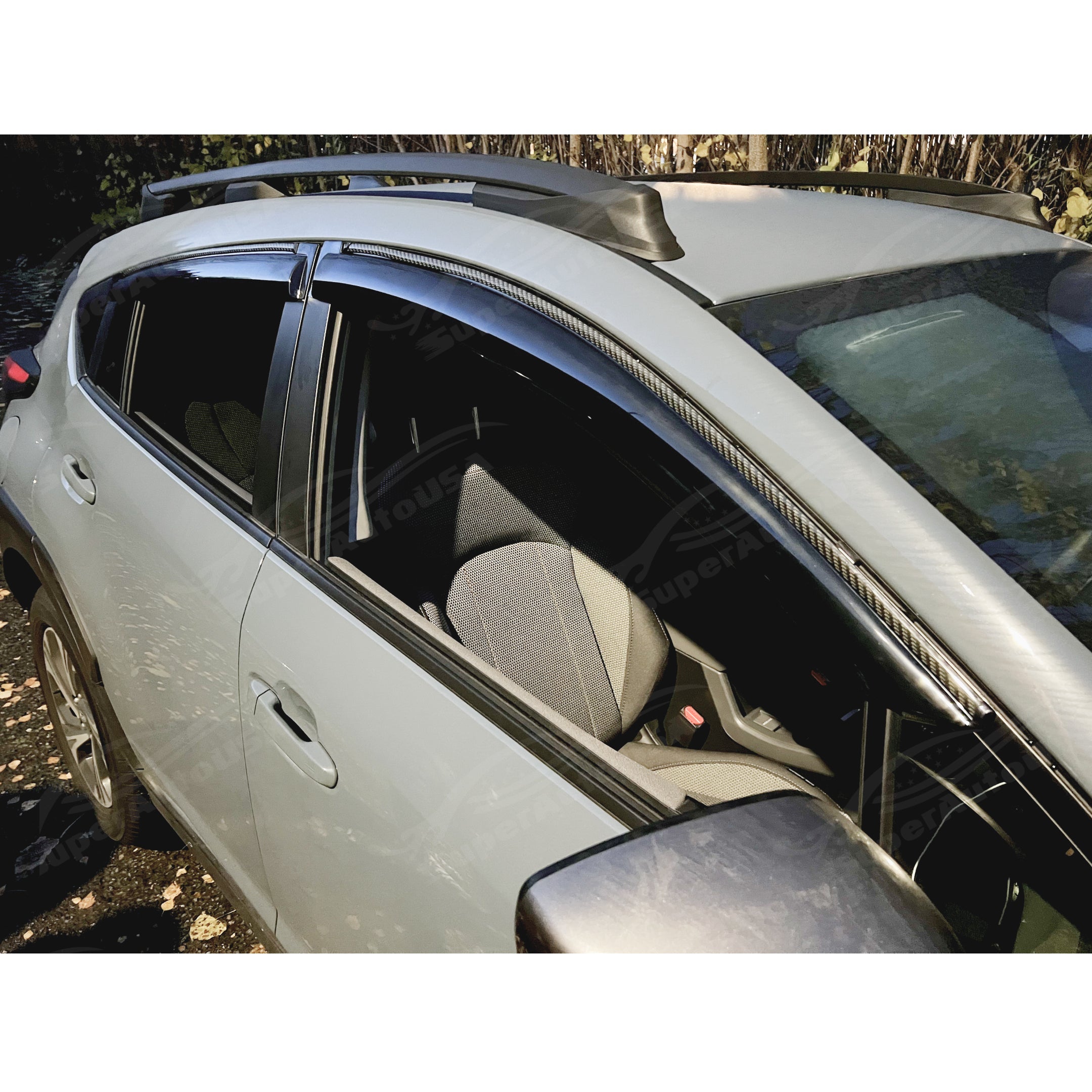 Fits 2023-2025 Lexus RX350/450h+/550h Carbon Print Trim Rain Guards Window Visors