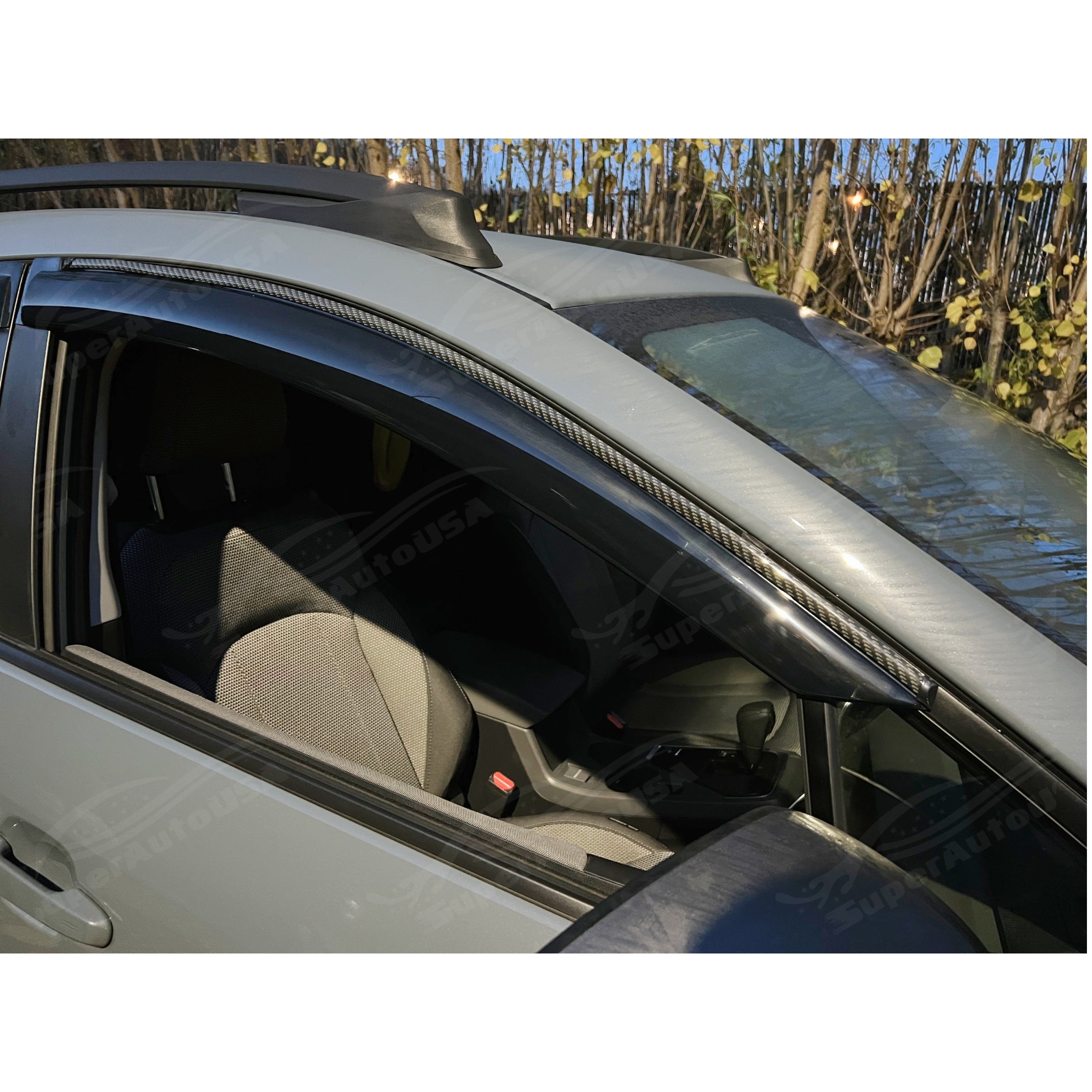 Fits 2022-2024 Toyota Tundra Crew Cab Carbon Fiber Print Trim Window Visors