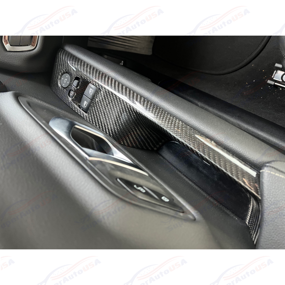 For 2020-Up Toyota Supra Carbon Fiber Side Door Panel Cover - 0