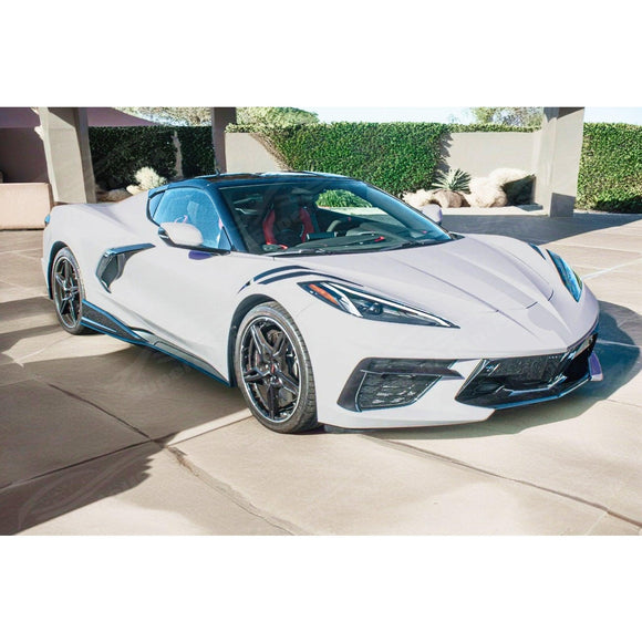 Sleek Gloss Black Side Body Skirts for 2022 Corvette C8 by SuperAutoUSA
