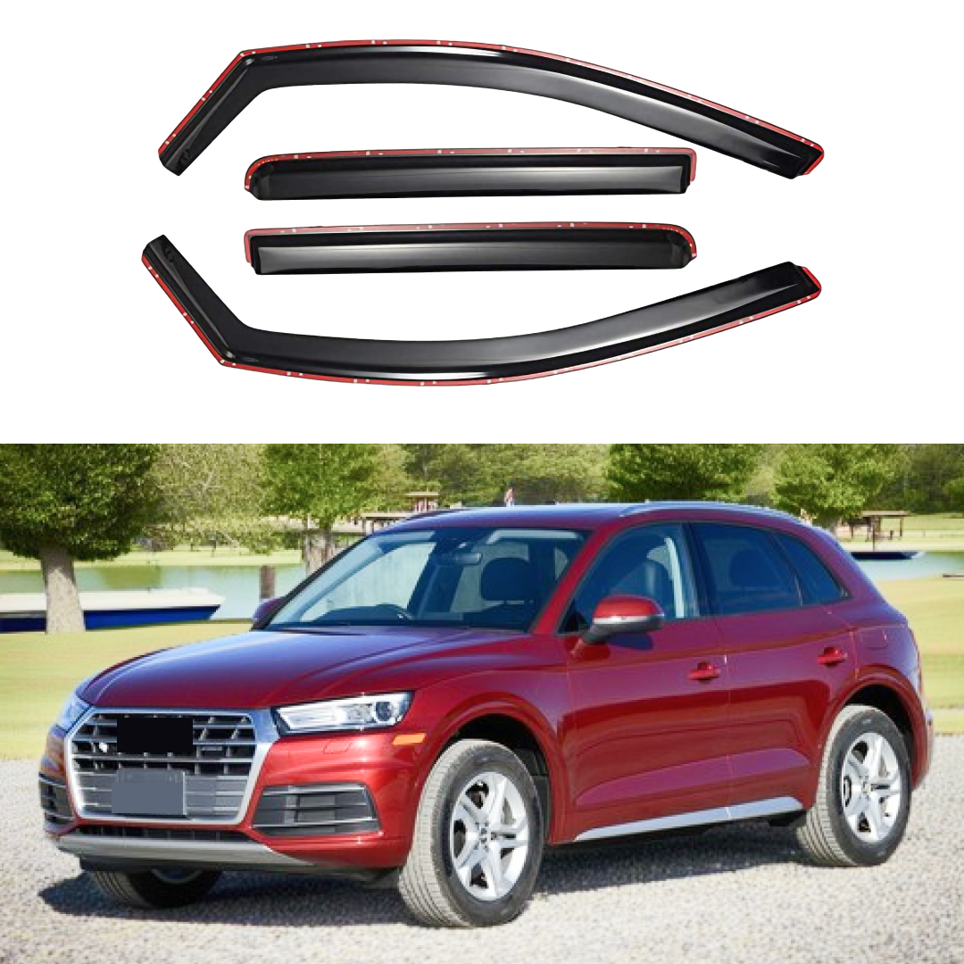 In-Channel Vent Window Visors on Fits 2021-2024 Audi Q5, offering efficient rain protection and shade while allowing for comfortable airflow