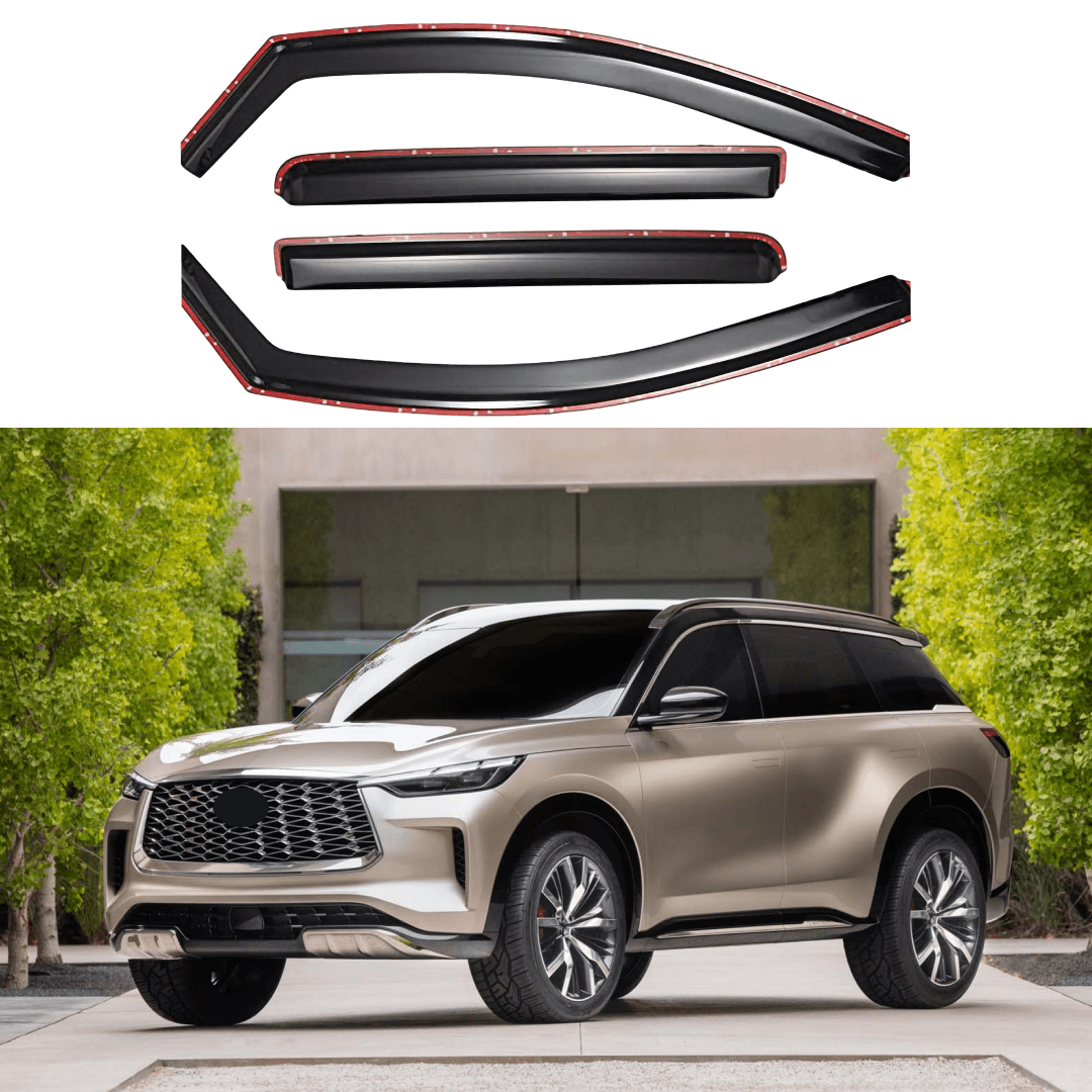 Infinity Windshield Tag System Fits 2022-24 Infiniti QX60 In-Channel Window Visor Rain Guard Wind Def ...