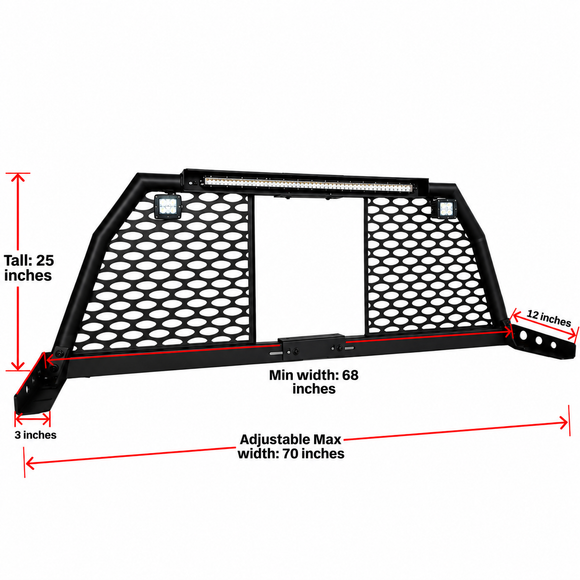 Detailed perspective showing the modular telescoping crossmember and width adjustment slot mechanism