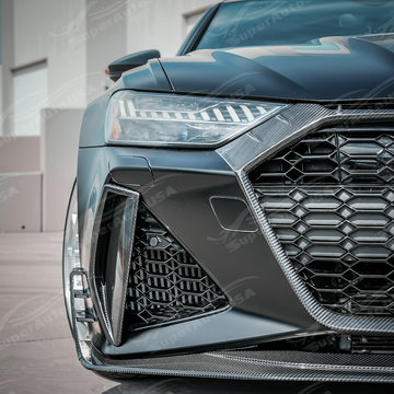 2019-2026 Audi RS6 Avant / RS7 C8 - Dry Carbon Fiber Front Bumper Air Vent Covers