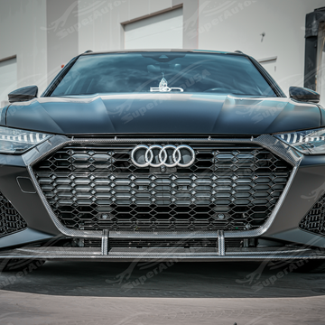 2019-2026 Audi RS6 Avant / RS7 C8 - Dry Carbon Fiber Front Grille Trim