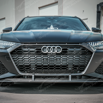 2019-2026 Audi RS6 Avant / RS7 C8 - Dry Carbon Fiber Front Grille Trim
