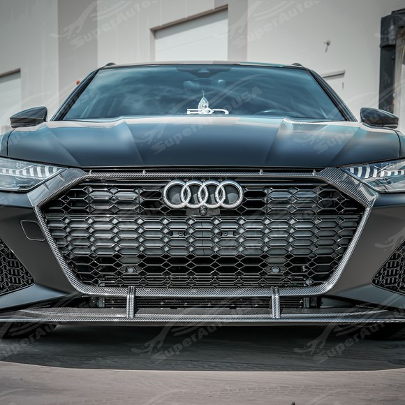 2019-2026 Audi RS6 Avant / RS7 C8 - Dry Carbon Fiber Front Grille Trim