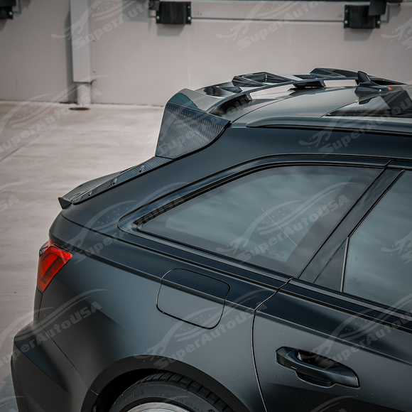 2019-2026 Audi RS6 Avant C8 - Dry Carbon Fiber Roof Spoiler Wing w/ Hatch Garnish