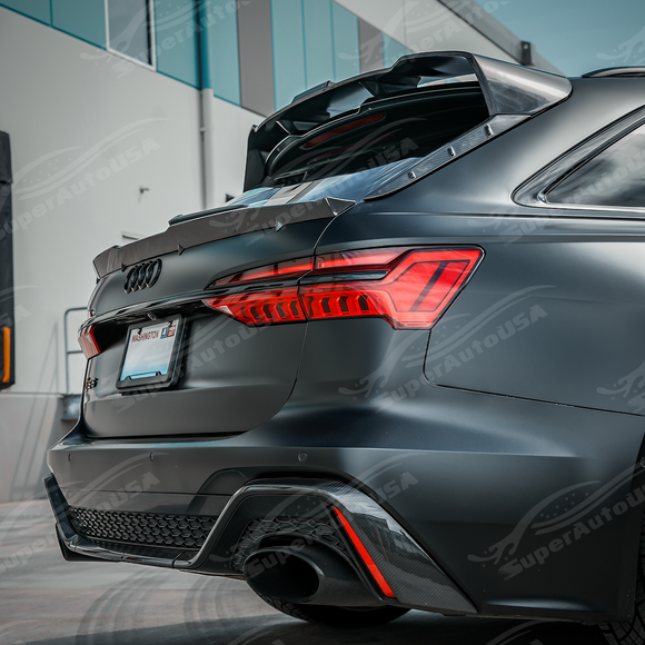 2019-2026 Audi RS6 Avant C8 - Dry Carbon Fiber Rear Trunk Middle Wing
