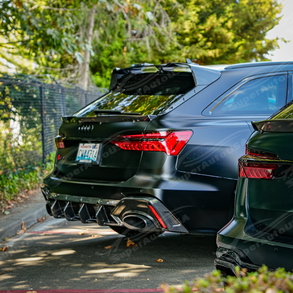 2019-2026 Audi RS6 Avant / RS7 C8 - Dry Carbon Fiber Rear Diffuser w/ Corner Spats