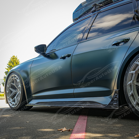 2019-2026 Audi RS6 Avant / RS7 C8 - Dry Carbon Side Skirts with Winglet