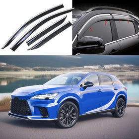 Chrome Trim Window Visors Rain Sun Guards Fits 2023-2025 RX350 RX500h