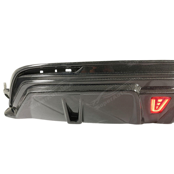 2025 Tesla Model Y Real Carbon Fiber Rear Diffuser with Aero Kit by SuperAutoUSA
