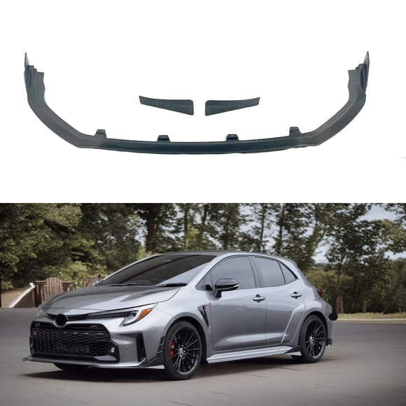 Aerodynamic 2-in-1 Front Lips and Corner Splitters for GR Corolla 2022 in Carbon Fiber.
