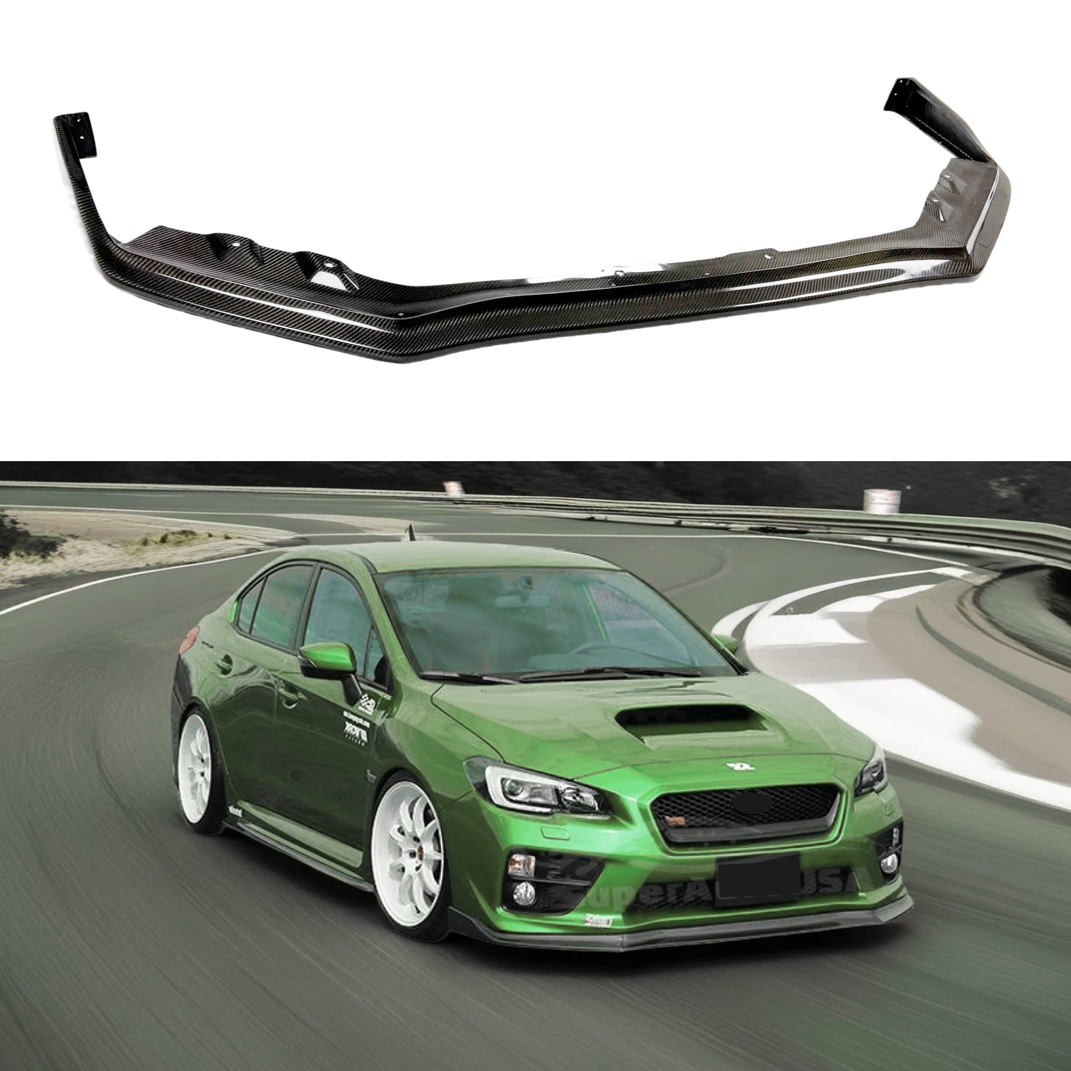 Fits Subaru WRX CS Style 2018-2021Real Carbon Fiber Front splitter Lip ...