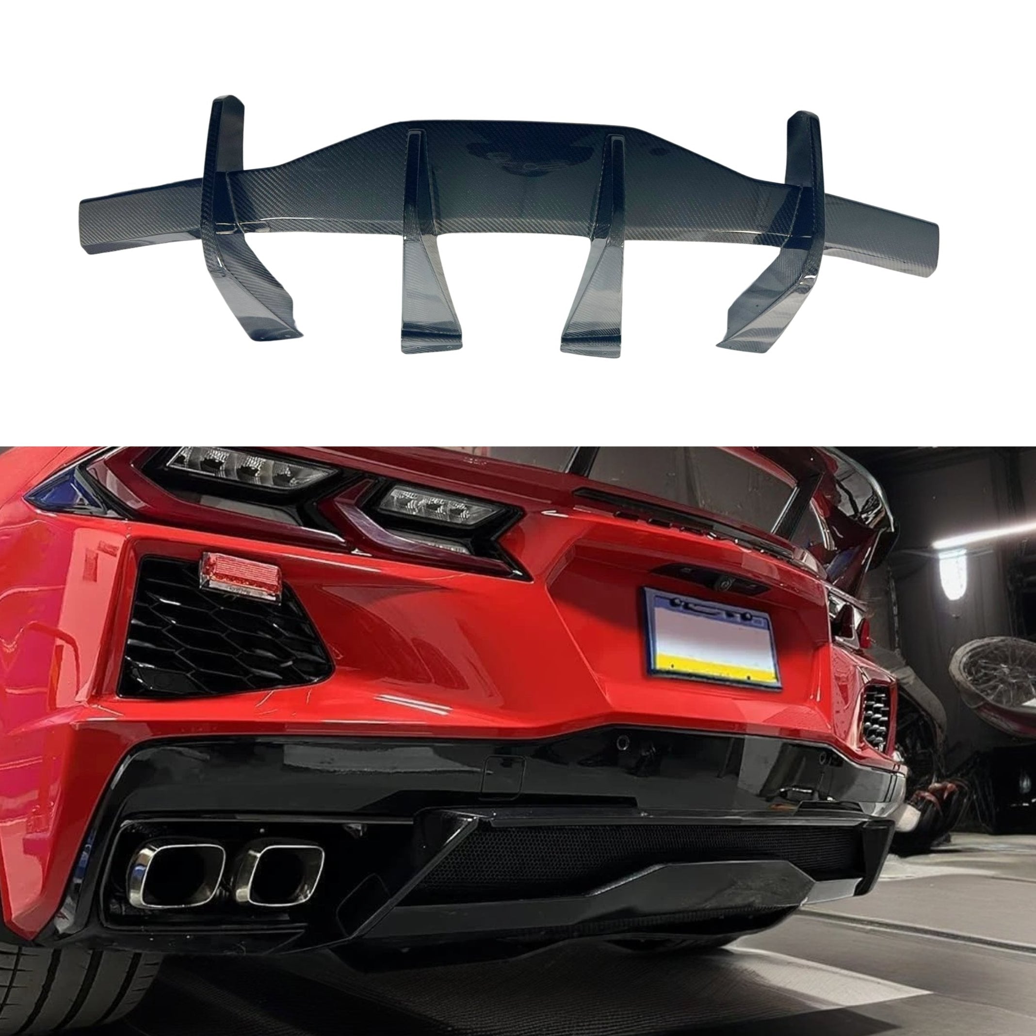 Fit Chevrolet Corvette (C8) 2020-2025 Real Carbon Fiber Rear Bumper ...
