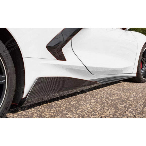 2020 Chevrolet Corvette C8 Real Carbon Fiber Car Skirt SuperAutoUSA
