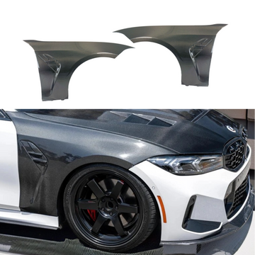 SuperAutoUSA carbon fiber side fender for 2019 BMW 330i M Sport Plus Sedan.