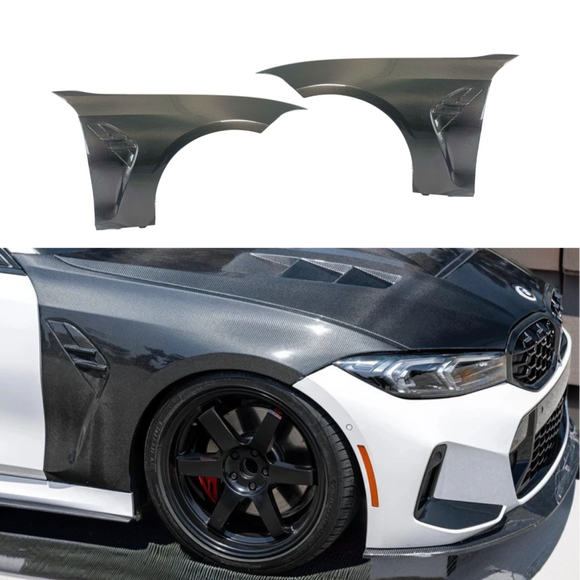 SuperAutoUSA carbon fiber side fender for 2019 BMW 330i M Sport Plus Sedan.