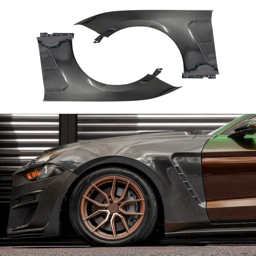 Fender Rear Body Center Real Carbon Fiber Wide Body Fenders For 2018-2023 Ford Mustang GT350 S ...