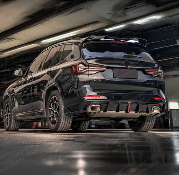 SuperAutoUSA roof spoiler wing for BMW X3 G01 LCI M Package 2022-2024 trims.
