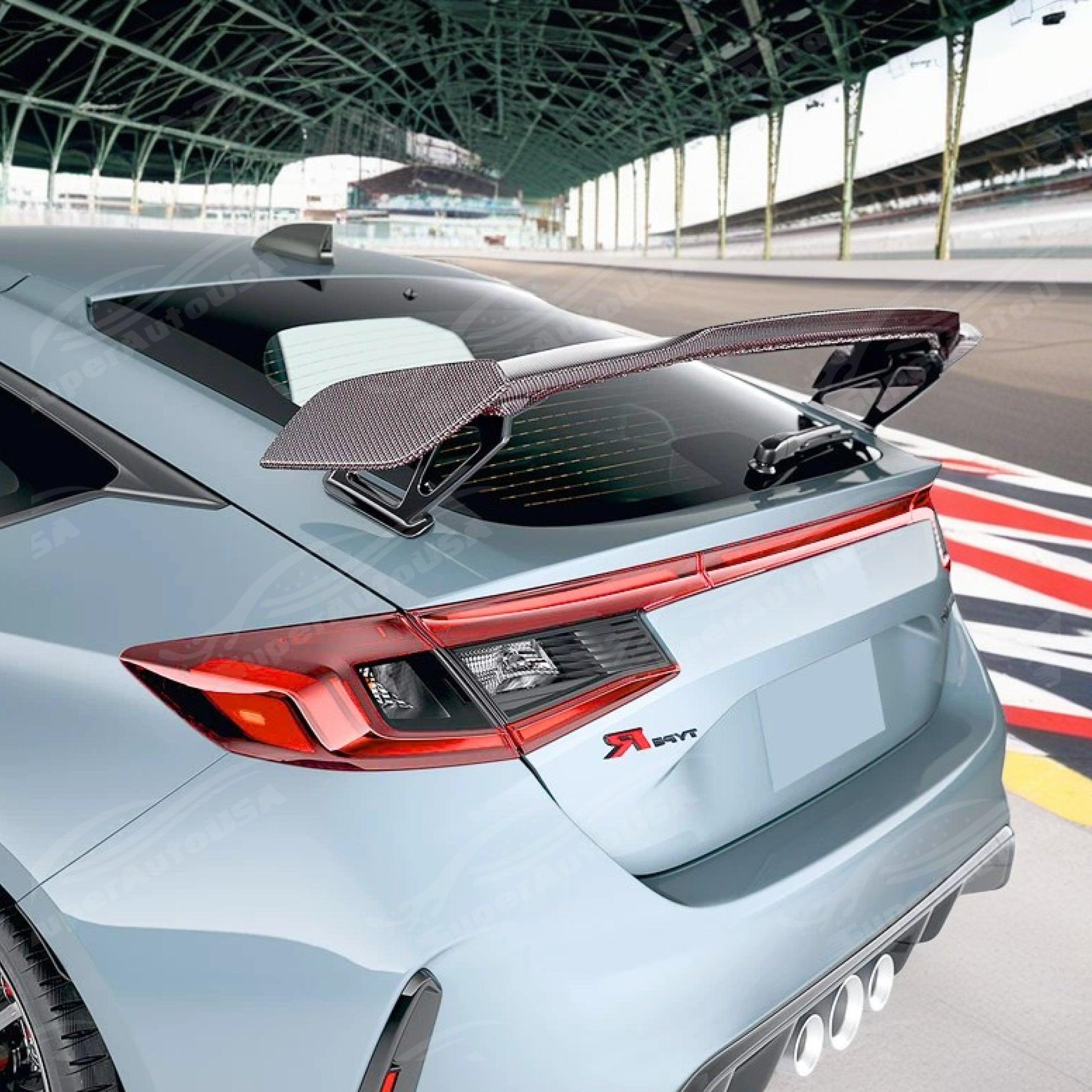Red Carbon Fiber Rear Spoiler Wing Fits Honda Civic Tpye R FL5