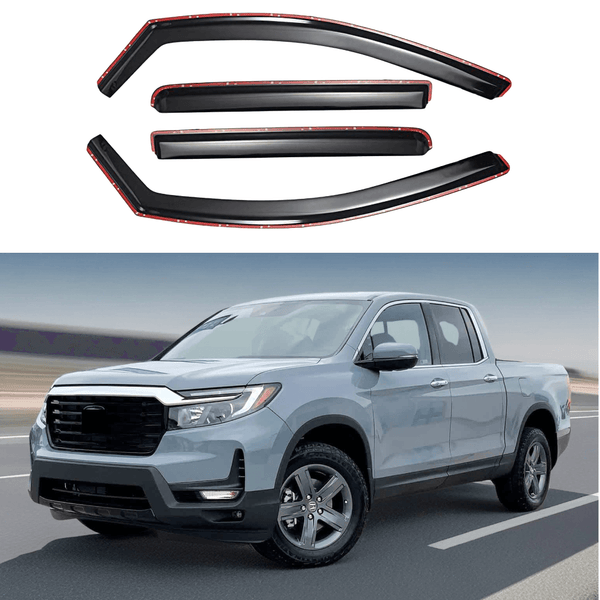 thumbnail image 2 of In-Channel Window Visors For 2006-2014 Honda Ridgeline – Dark Smoke Rain Guards 2 of 3
