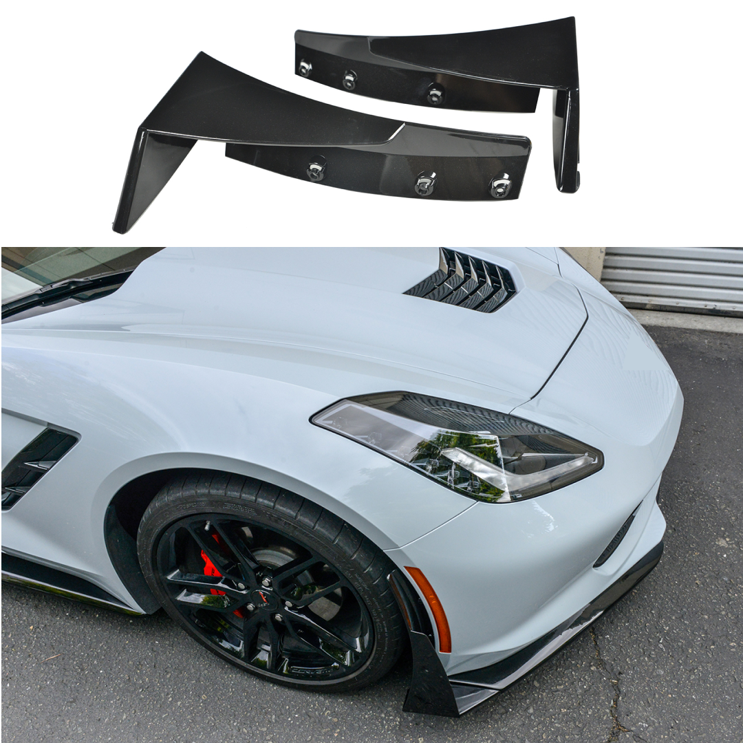 Fits Corvette C7 Stage 3 Front Spitter Wicker Bill Extension Winglets