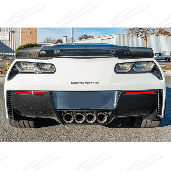 Fits Chevrolet Corvette C7 Dark Tinted Wick Bill Rear Spoiler Extension