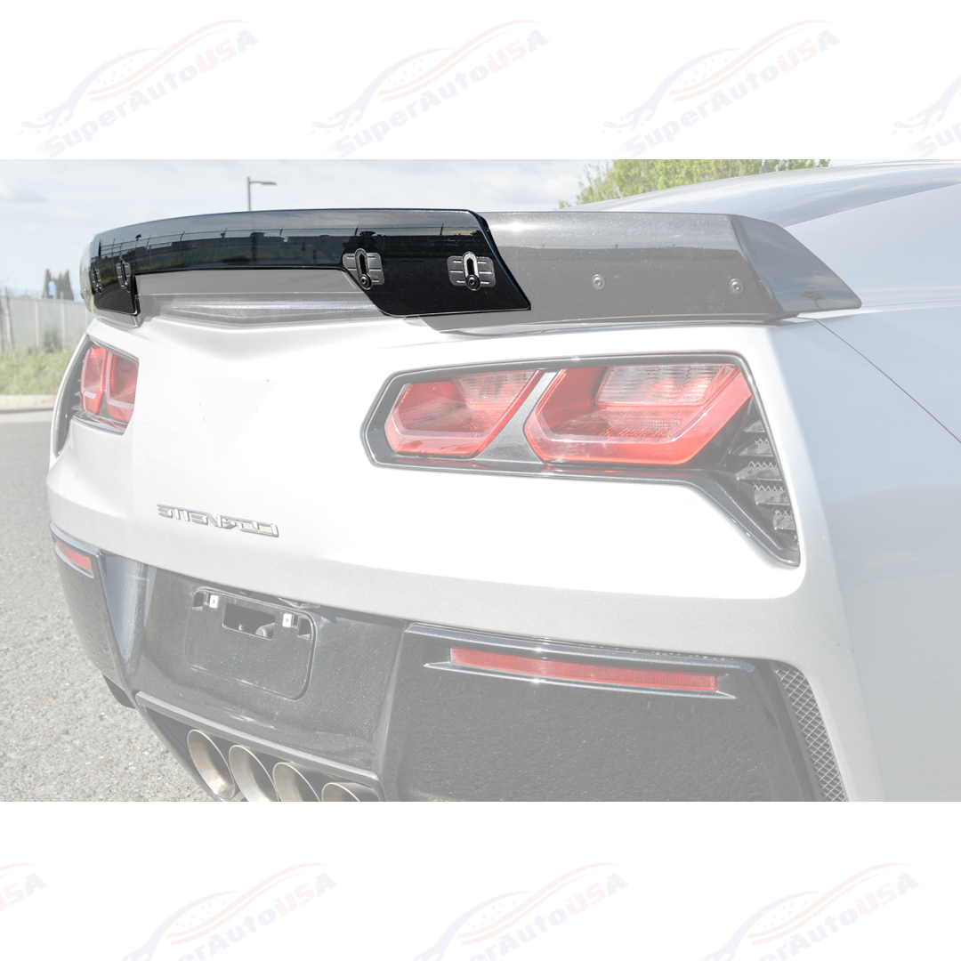 Fits Chevrolet Corvette C7 Dark Tinted Wick Bill Rear Spoiler Extension