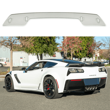 Extensión de alerón trasero Wick Bill con acabado teñido claro para Chevrolet Corvette C7