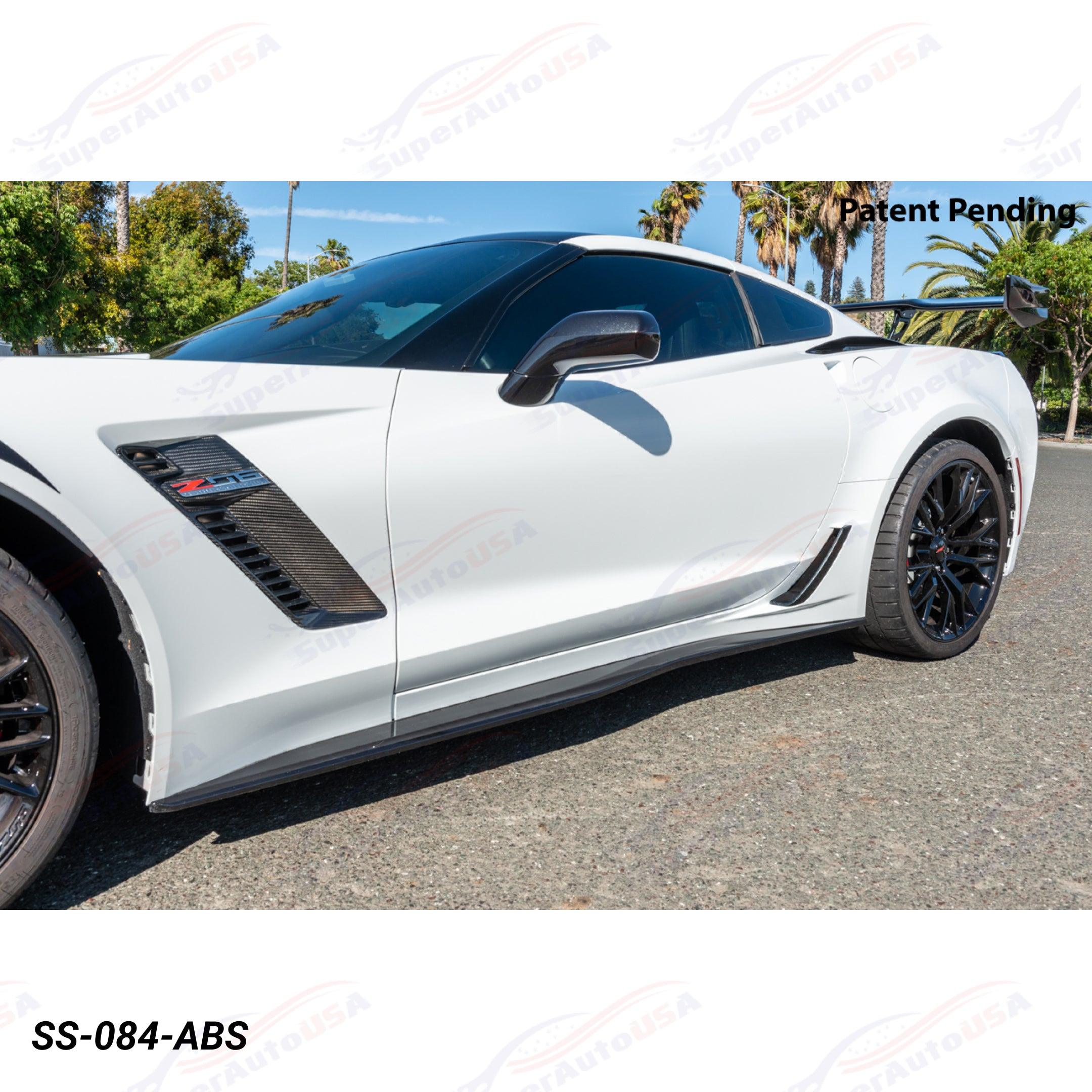 Fits 2014-19 Corvette C7 Z06 Style Side Skirts Rocker Panel Extension ...