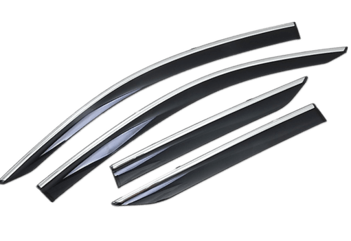 Chrome Trim Window Visors For Honda Accord 2023-2025 – Smoke Tinted, 4pc With Clips