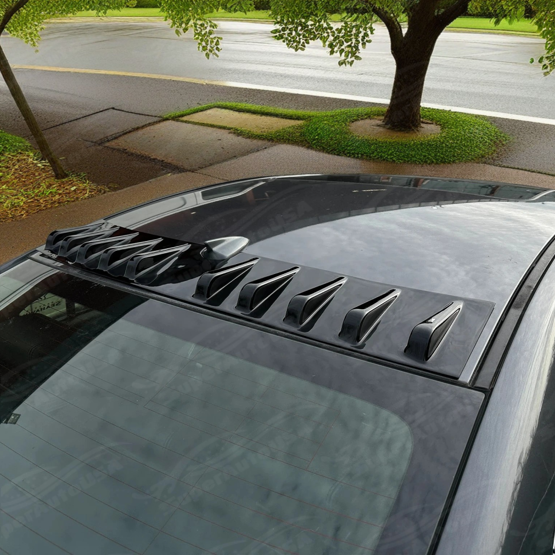 Gloss Black Vortex Generator Rear Shark Fin Roof Car Trunk Spoiler Wing ...