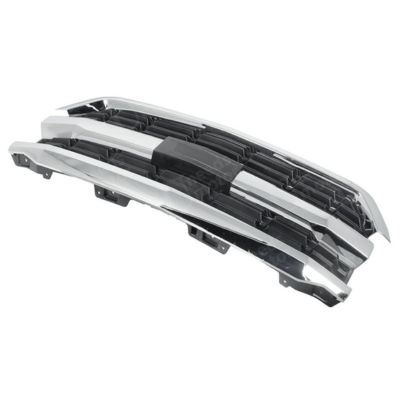 Rejilla de malla para parachoques delantero cromada y negra para Chevrolet Silverado 1500 2016-2019 