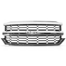 Rejilla de malla para parachoques delantero cromada y negra para Chevrolet Silverado 1500 2016-2019 -11