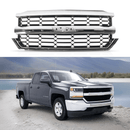 Rejilla de malla para parachoques delantero cromada y negra para Chevrolet Silverado 1500 2016-2019 -1