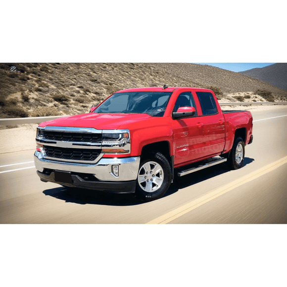 Rejilla de malla para parachoques delantero cromada y negra para Chevrolet Silverado 1500 2016-2019 