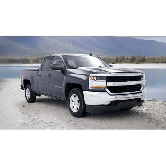 Rejilla de malla para parachoques delantero cromada y negra para Chevrolet Silverado 1500 2016-2019 