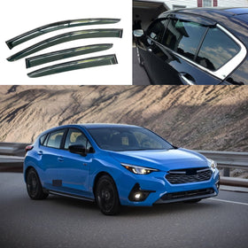2018 Impreza Carbon Fiber Print Shade Deflectors for Window Visors by SuperAutoUSA
