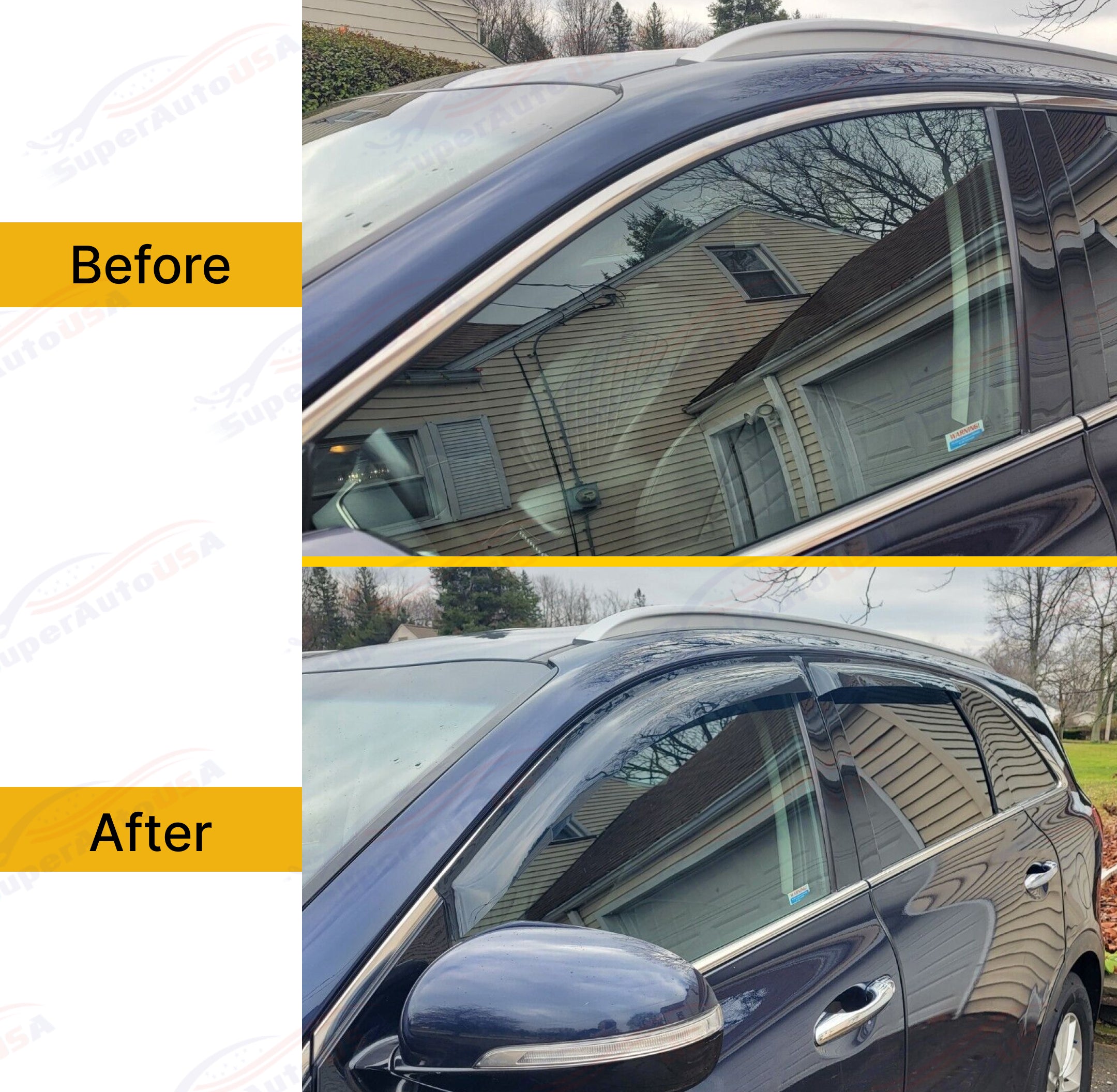 For Sorento 2016-2020 Out-Channel Vent Window Visors Rain Sun Wind Guards Shade Deflectors
