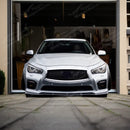 SuperAutoUSA front bumper lip splitter for 2021 Infiniti Q50 Sport.
