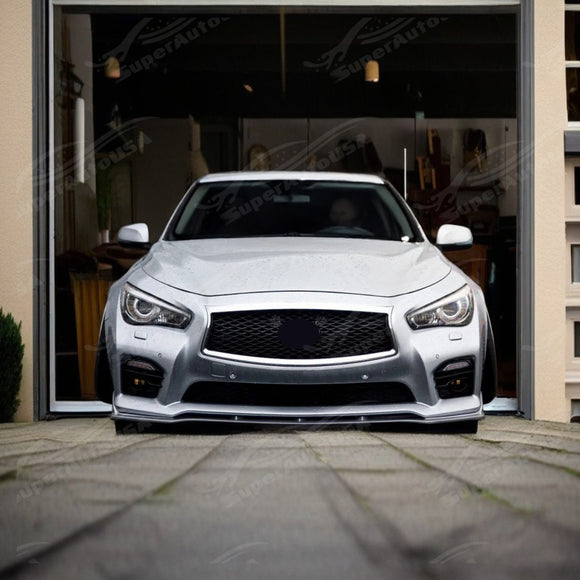 SuperAutoUSA front bumper lip splitter for 2021 Infiniti Q50 Sport.
