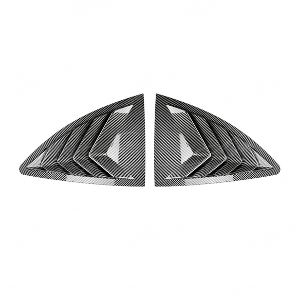 Detailed shot of the high-definition carbon fiber print weave on the 86/BRZ window louvers