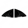 Close-up of the aggressive triple-slat design on the 86/BRZ gloss black window louvers